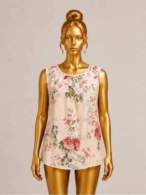 S. Christina Floral Sleeveless Blouse Women’s XL NWT